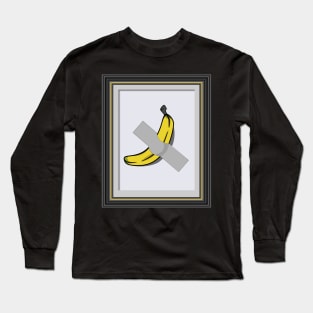 Banana Duct Taped To Wall Framed Long Sleeve T-Shirt